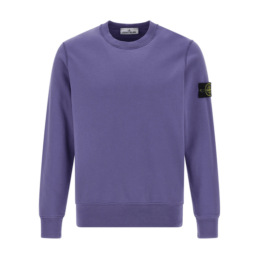 Stone Island Organic Cotton Fleece Crewneck Sweatshirt in Lavender