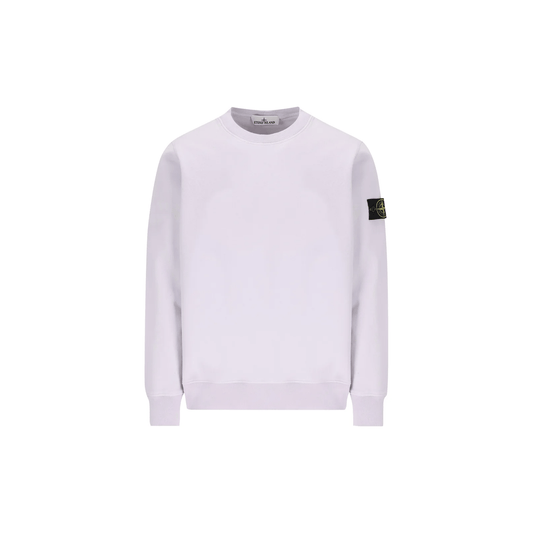 Stone Island Organic Cotton Fleece Crewneck Sweatshirt in Lilac