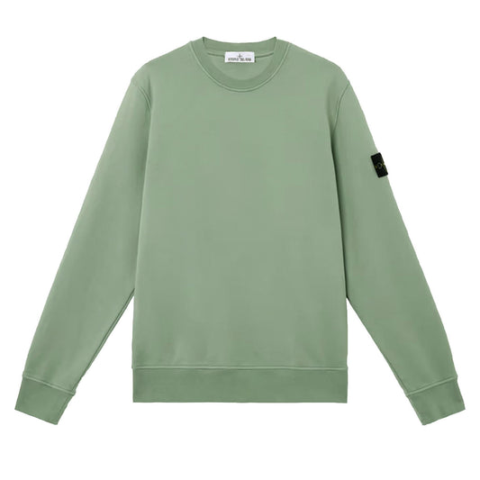 Stone Island Organic Cotton Fleece Crewneck Sweatshirt in Stellina