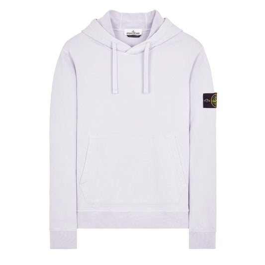 Stone Island Organic Cotton Fleece Hooded Sweatshirt in Lilac