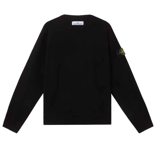 Stone Island Organic Cotton Micro Stitch Knit in Black