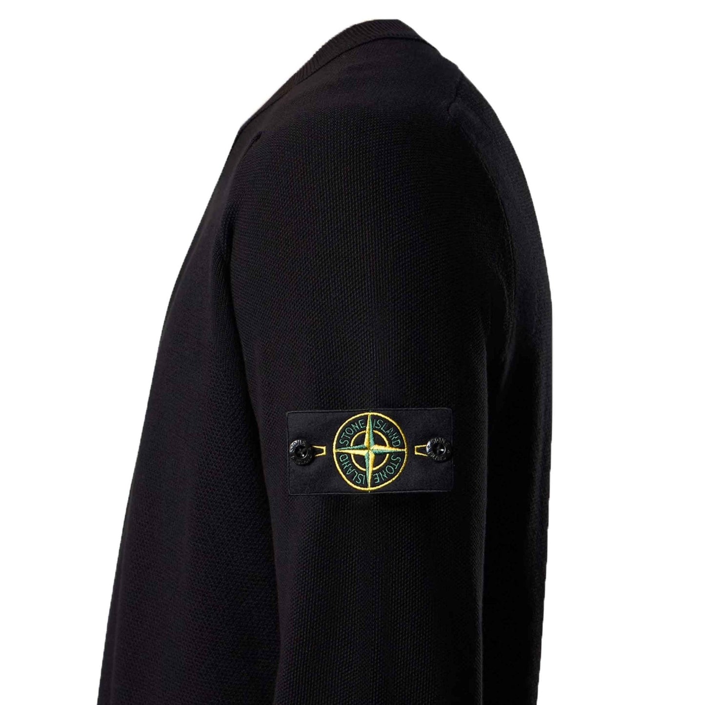 Stone Island Organic Cotton Micro Stitch Knit in Black