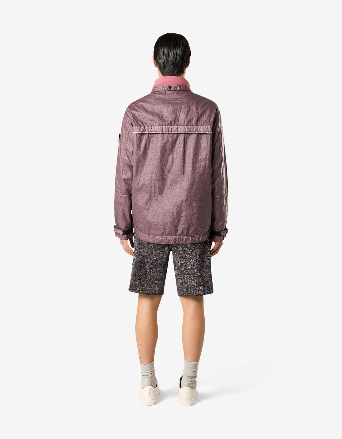 Stone Island Purple Raw Linen Plated-OVD Short Parka