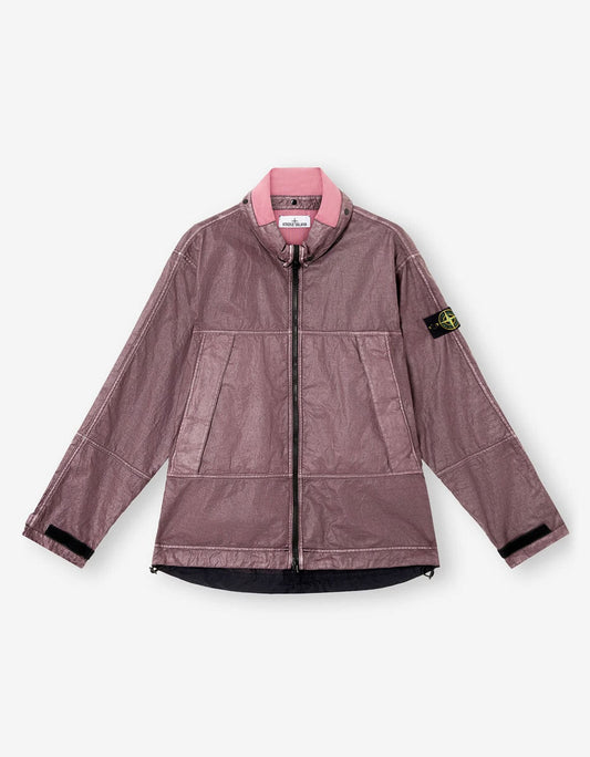 Stone Island Purple Raw Linen Plated-OVD Short Parka