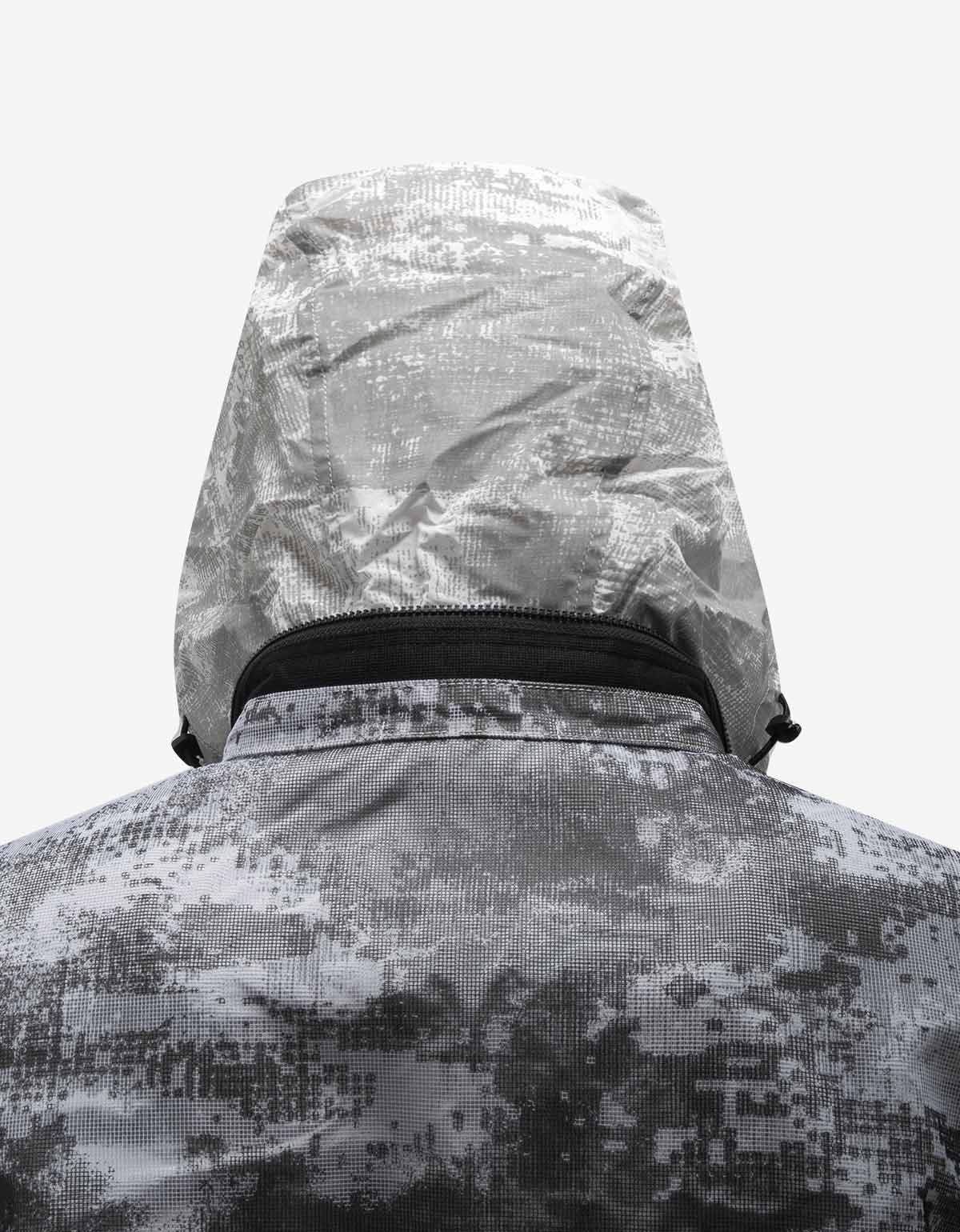 Stone Island Grey Camo Mesh Reflective Nylon Coat