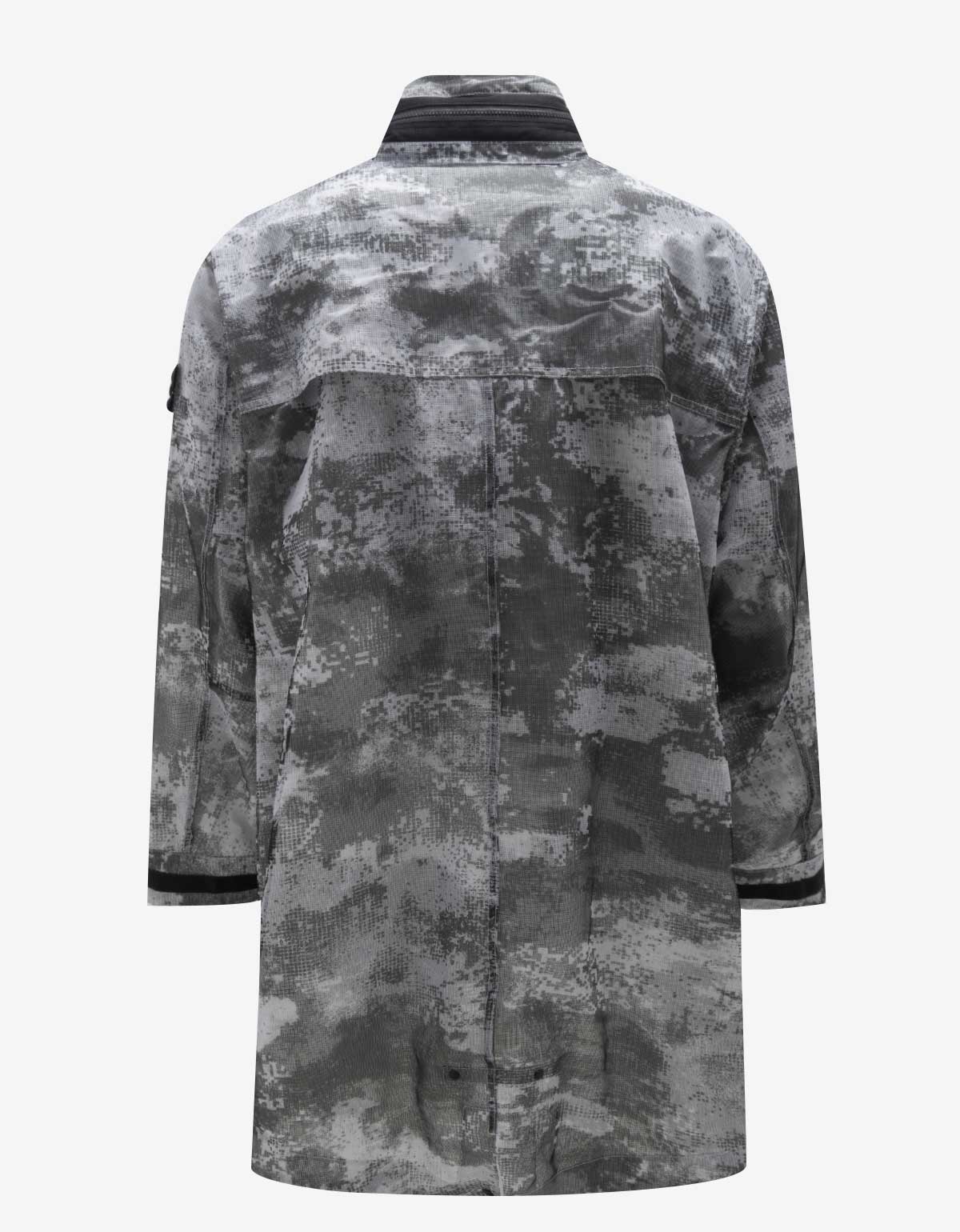 Stone Island Grey Camo Mesh Reflective Nylon Coat