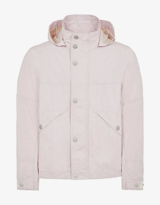 Stone Island Marina Pink Pleated Linen Hooded Blouson