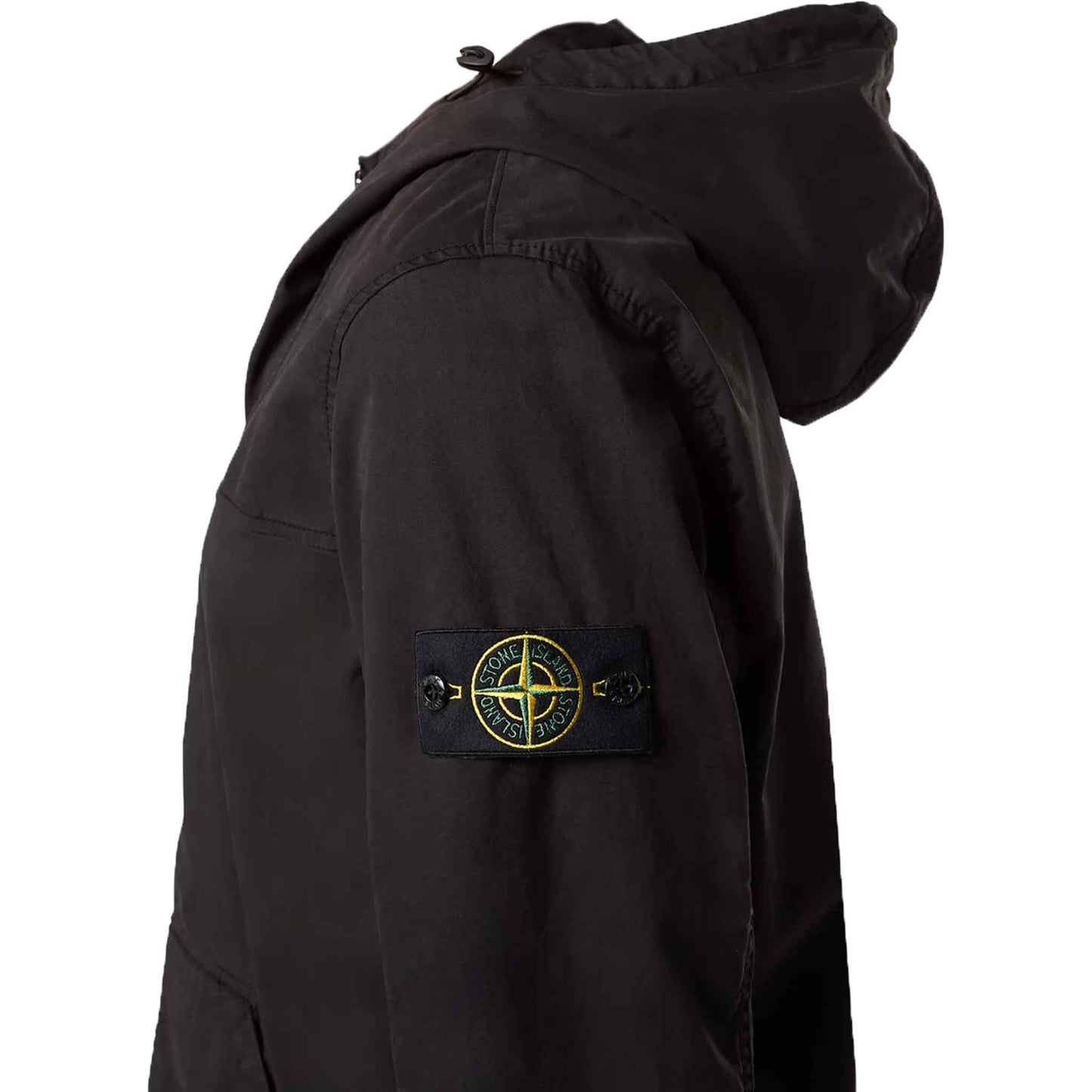 Stone Island SUPIMA® Cotton Twill Stretch-TC Hooded Overshirt in Black