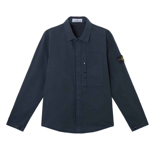 Stone Island Supima Cotton Twill Stretch-TC Overshirt in Navy