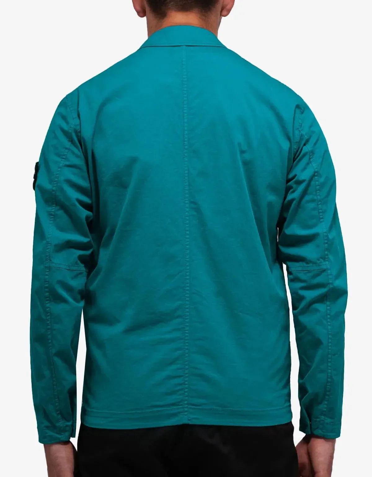 Stone Island Turquoise Blue Garment Dyed Overshirt