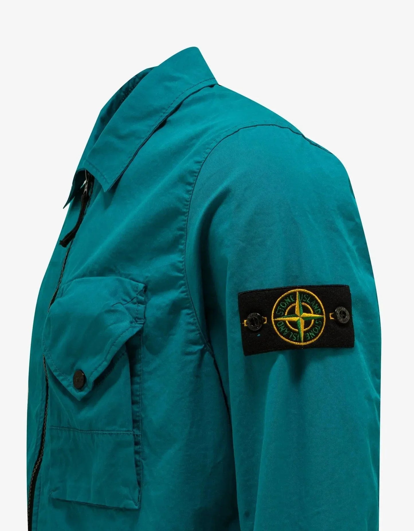 Stone Island Turquoise Blue Garment Dyed Overshirt