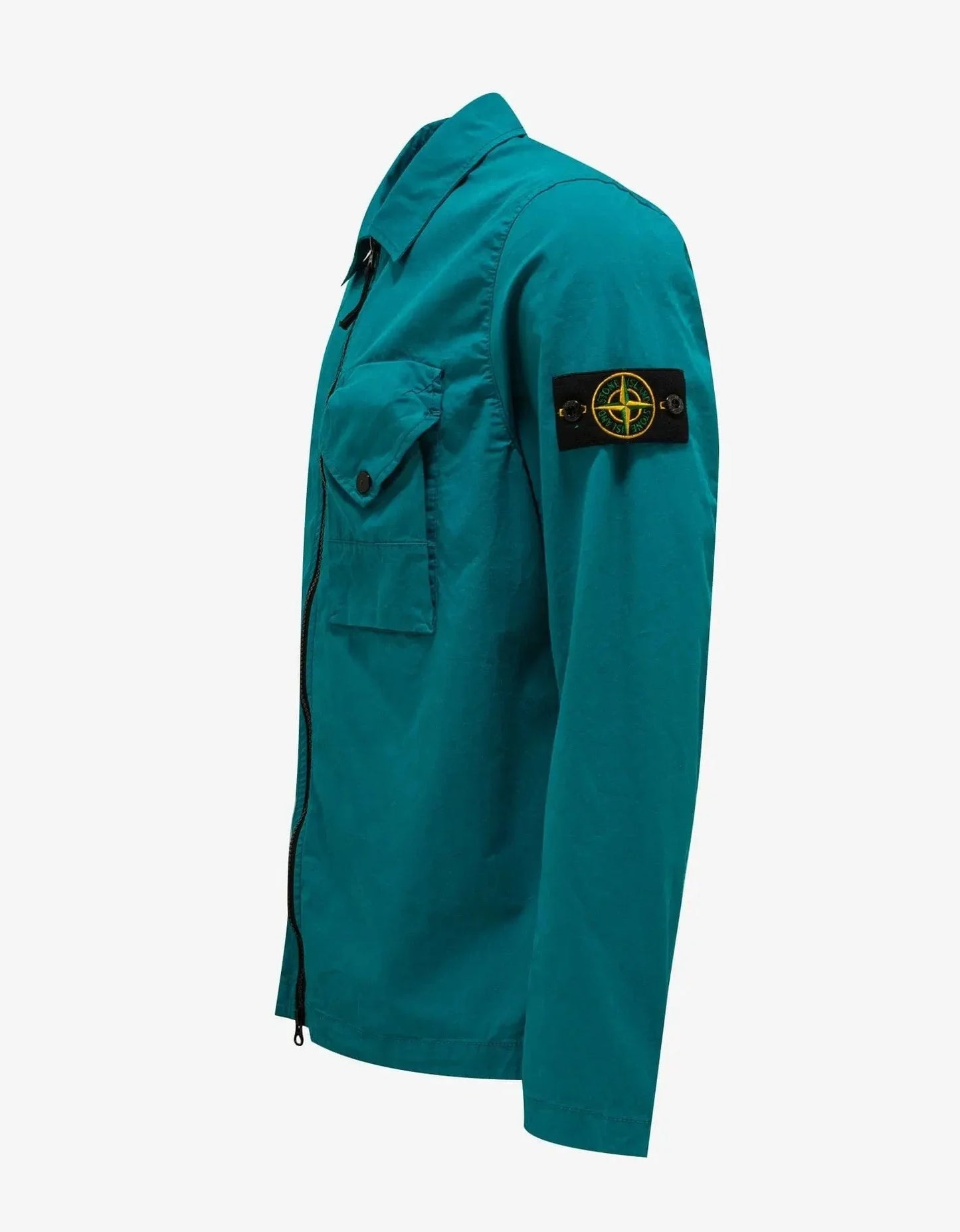 Stone Island Turquoise Blue Garment Dyed Overshirt