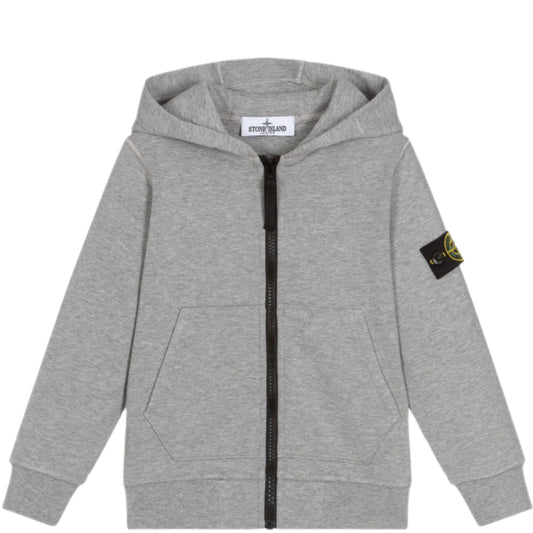Stone Island Junior Grey Zip Up Hoodie